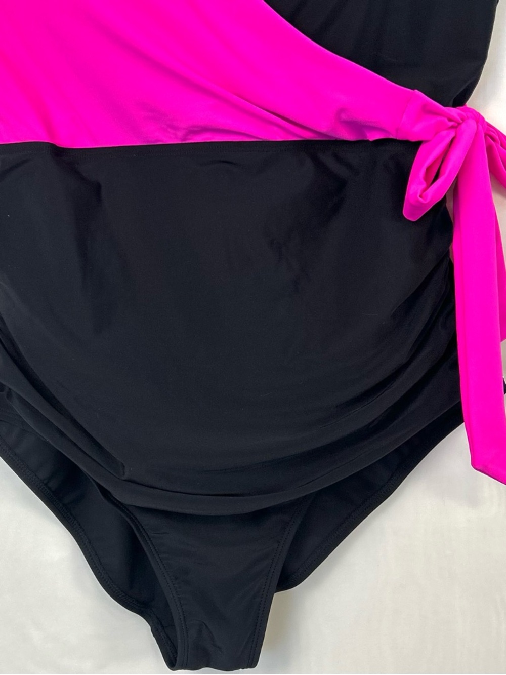 New B2Prity Women’s One Piece Wrap Style Pink and Black Swimsuit / XL - Picture 3 of 9